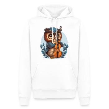 Classical Owl - Men’s Premium Organic Hoodie - white - Front - Nico (187cm)