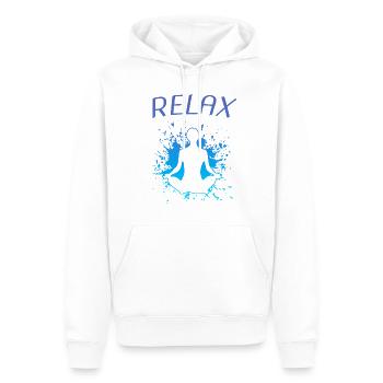 Yoga - Männer Premium Bio Hoodie - Weiß - Vorne - Nico (187cm)