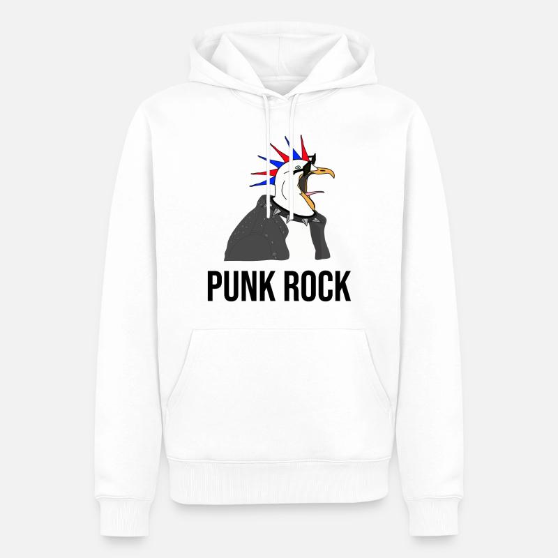 Mouette punk - Sweat à capuche Premium bio Homme - blanc