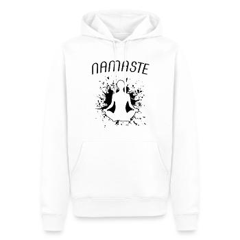 namaste - Männer Premium Bio Hoodie - Weiß - Vorne - Nico (187cm)