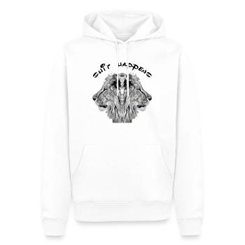 Shit happens - Pech gehabl - Männer Premium Bio Hoodie - Weiß - Vorne - Nico (187cm)