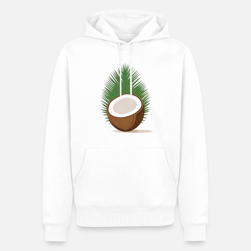 Kokosnuss - Männer Premium Bio Hoodie - Weiß