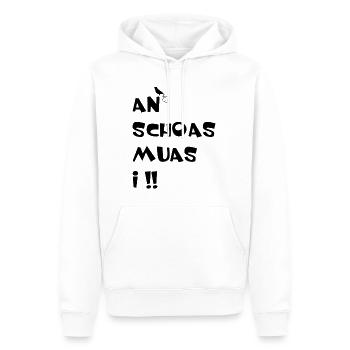 An Schoas muas i - Männer Premium Bio Hoodie - Weiß - Vorne - Nico (187cm)
