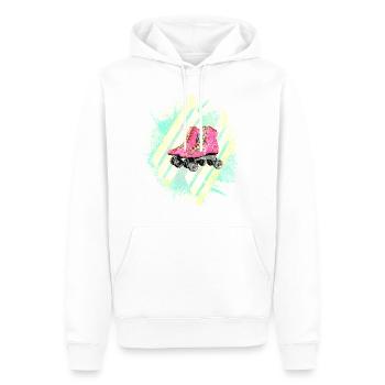 60er Jahre Farben Rollschuhe - Männer Premium Bio Hoodie - Weiß - Vorne - Nico (187cm)