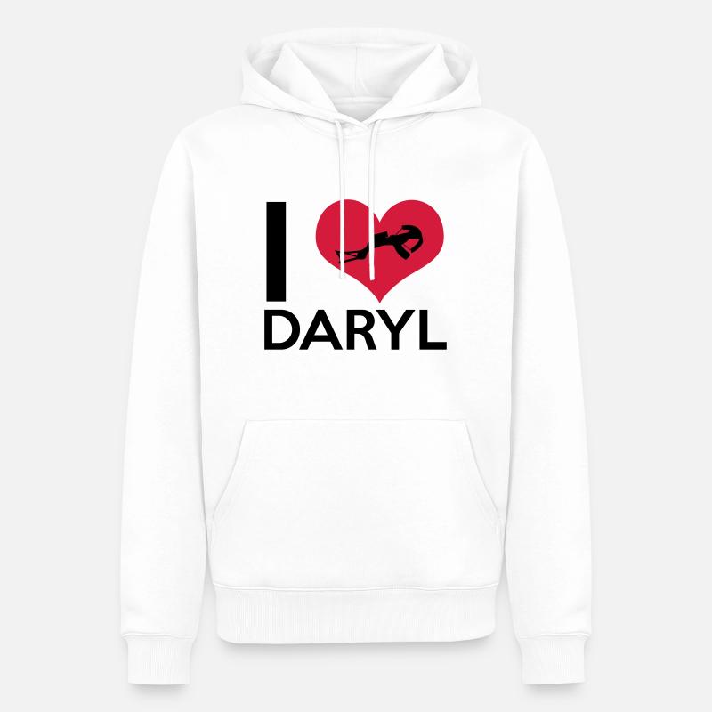 I Love Daryl - Männer Premium Bio Hoodie - Weiß