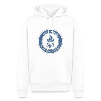 SYLT NORDSEE SEA Chemise de cadeaux de bateau thérapeutique - Sweat à capuche Premium bio Homme - blanc - Devant - Nico (187cm)