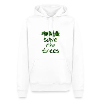 Save the Trees Forest green Nature Saying Summer - Men’s Premium Organic Hoodie - white - Front - Nico (187cm)