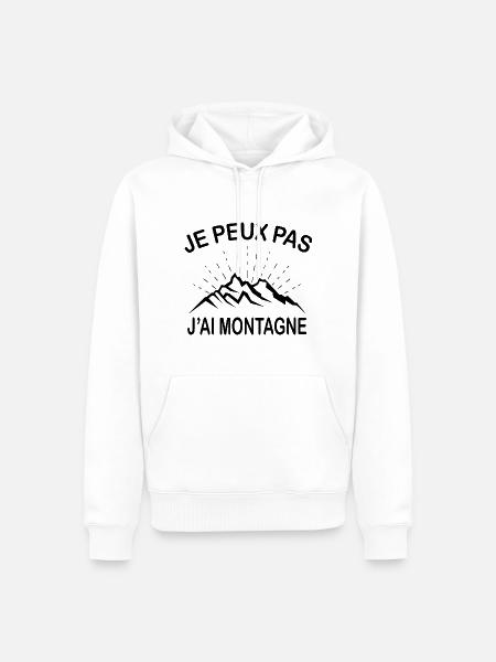 Je Peux Pas J'ai Montagne - Sweat à capuche Premium bio Homme - blanc