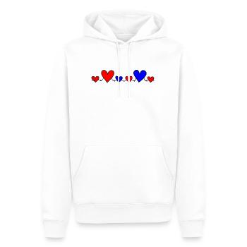 Family 4 Children Parents 1 Son 3 Daughters Hearts - Men’s Premium Organic Hoodie - white - Front - Nico (187cm)