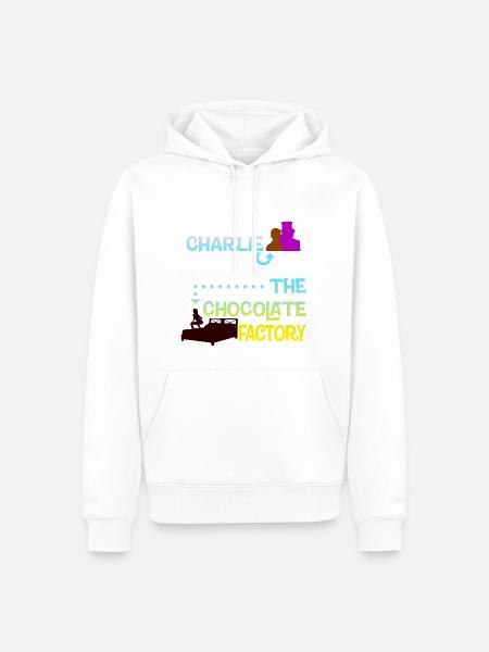 Charlie et l'étrange chocolaterie... - Sweat à capuche Premium bio Homme - blanc