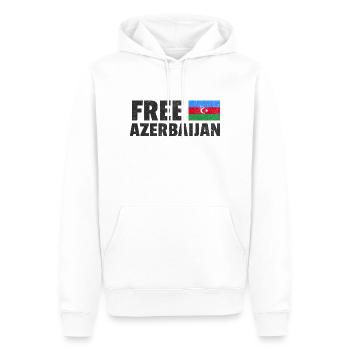Freies Aserbaidschan: Unterstütze die Freiheit - Männer Premium Bio Hoodie - Weiß - Vorne - Nico (187cm)
