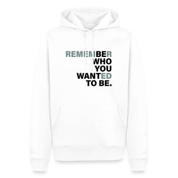 Soyez qui vous voulez être - Sweat à capuche Premium bio Homme - blanc - Devant - Nico (187cm)