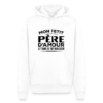 Geschenk Vater der Liebe, ich liebe dich von ganzem Herzen - Männer Premium Bio Hoodie - Weiß - Vorne - Nico (187cm)