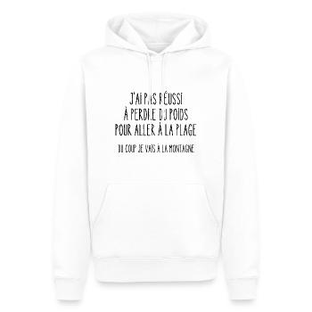 pas réussi à perdre du poids pour aller à la plage - Sweat à capuche Premium bio Homme - blanc - Devant - Nico (187cm)