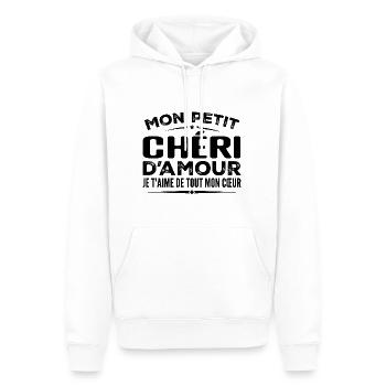 Liebling, Geschenk der Liebe, ich liebe dich von ganzem Herzen - Männer Premium Bio Hoodie - Weiß - Vorne - Nico (187cm)