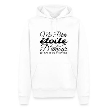 Liebesstern-Geschenk, bester Stern, ich liebe dich - Männer Premium Bio Hoodie - Weiß - Vorne - Nico (187cm)