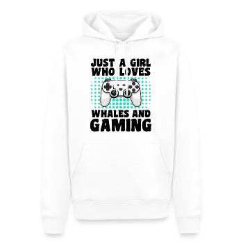 Gamer und Wale: Videospiele und Meeresabenteuer - Männer Premium Bio Hoodie - Weiß - Vorne - Nico (187cm)