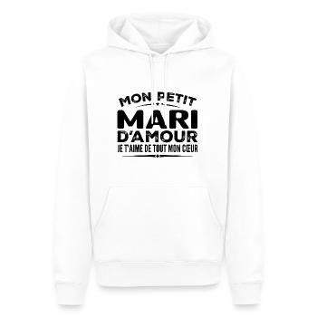 Geschenk Ehemann der Liebe Ich liebe dich von ganzem Herzen - Männer Premium Bio Hoodie - Weiß - Vorne - Nico (187cm)