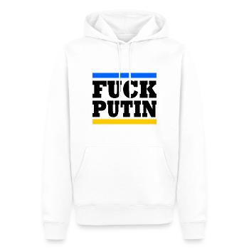 fck ptn - Männer Premium Bio Hoodie - Weiß - Vorne - Nico (187cm)