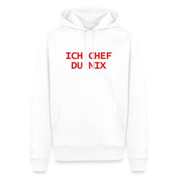 Je Patron - Sweat à capuche Premium bio Homme - blanc - Devant - Nico (187cm)