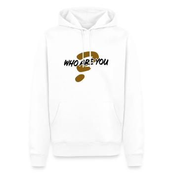 Who are you - Männer Premium Bio Hoodie - Weiß - Vorne - Nico (187cm)