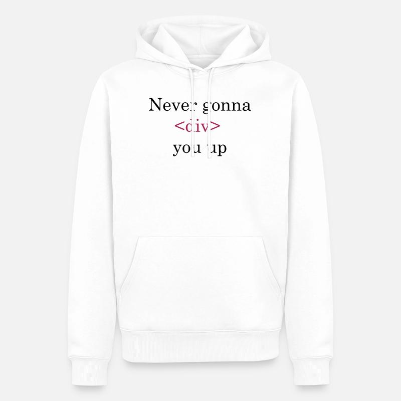 coder shirt never gonna - Männer Premium Bio Hoodie - Weiß