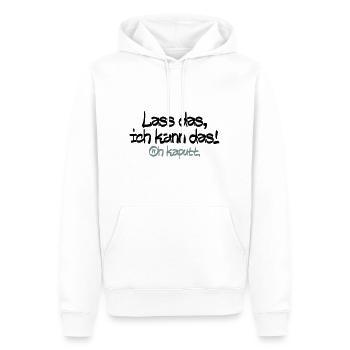 Lass mich ich kann das oh kaputt - Männer Premium Bio Hoodie - Weiß - Vorne - Nico (187cm)