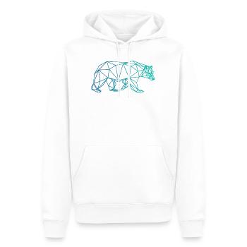 Bear brown bear Abstract polygon geometric gift - Men’s Premium Organic Hoodie - white - Front - Nico (187cm)
