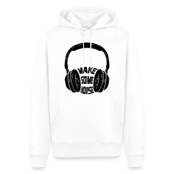 Faites du bruit avec des écouteurs | Couleur changeable - Sweat à capuche Premium bio Homme - blanc - Devant - Nico (187cm)