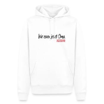 Wir essen jetzt Oma - Männer Premium Bio Hoodie - Weiß - Vorne - Nico (187cm)