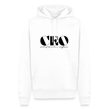 CEO Chief Einhorn Offizier - Männer Premium Bio Hoodie - Weiß - Vorne - Nico (187cm)