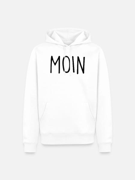 Moin Sprüche norddeutsch - Männer Premium Bio Hoodie - Weiß