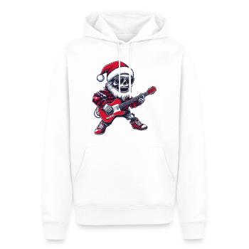 Squelette Père Noël Guitare - Sweat à capuche Premium bio Homme - blanc - Devant - Nico (187cm)