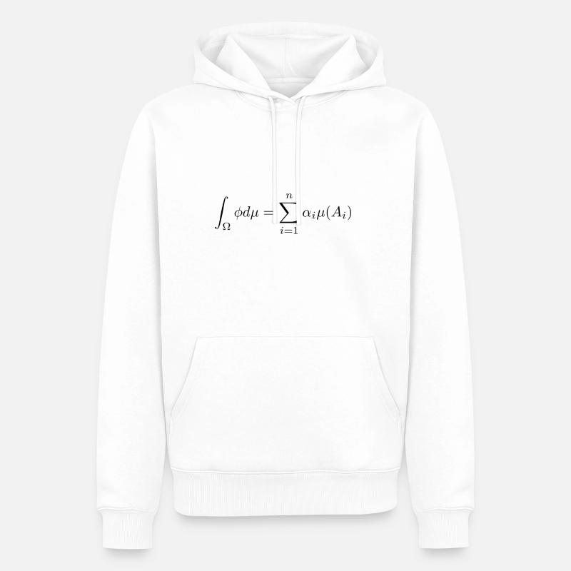 Lebesgue - Sweat à capuche Premium bio Homme - blanc