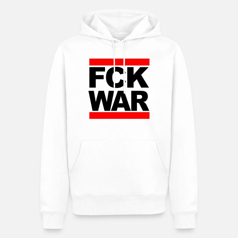 Fuck War! - Sweat à capuche Premium bio Homme - blanc
