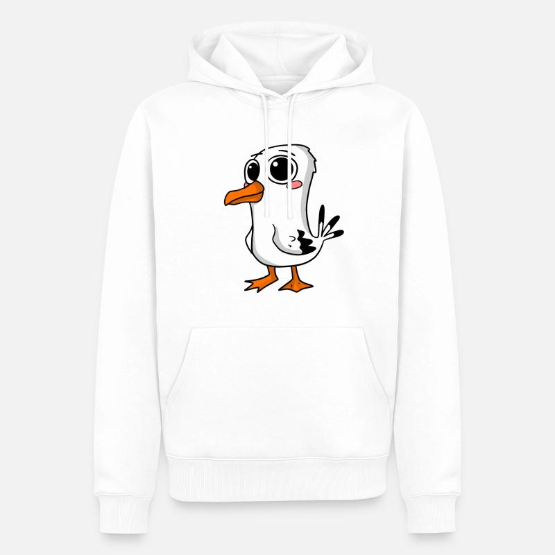 Mouette mignonne - Sweat à capuche Premium bio Homme - blanc