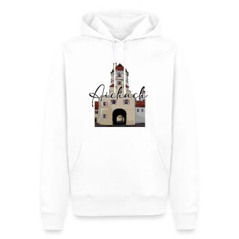 Aichach // Illustration - Männer Premium Bio Hoodie - Weiß - Vorne - Nico (187cm)