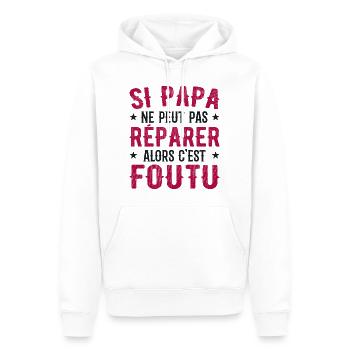 Wenn Papa es nicht reparieren kann, dann ist es erledigt - Männer Premium Bio Hoodie - Weiß - Vorne - Nico (187cm)