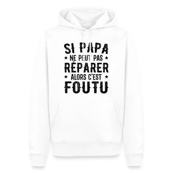 Wenn Papa es nicht reparieren kann, dann ist es erledigt - Männer Premium Bio Hoodie - Weiß - Vorne - Nico (187cm)