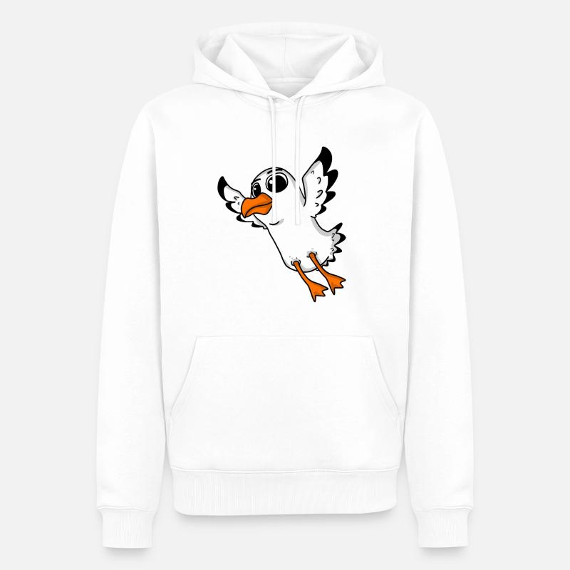 Oiseau mouette - Sweat à capuche Premium bio Homme - blanc
