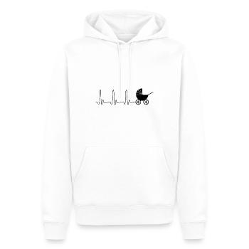 coeur ECG ligne poussette - Sweat à capuche Premium bio Homme - blanc - Devant - Nico (187cm)