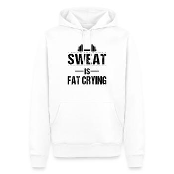 Sweat is fat crying - Männer Premium Bio Hoodie - Weiß - Vorne - Nico (187cm)