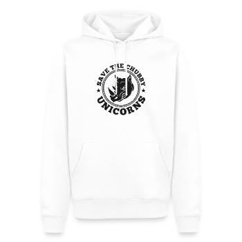 Save the chubby unicorns - Männer Premium Bio Hoodie - Weiß - Vorne - Nico (187cm)