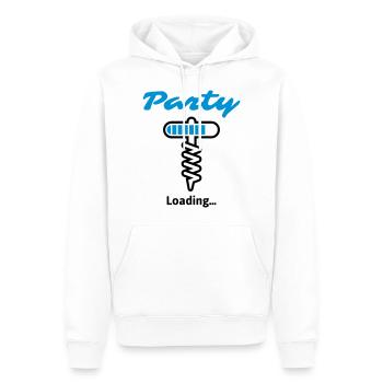 Party Loading... - Männer Premium Bio Hoodie - Weiß - Vorne - Nico (187cm)