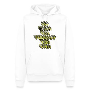 TOO MANY TABS - Männer Premium Bio Hoodie - Weiß - Vorne - Nico (187cm)