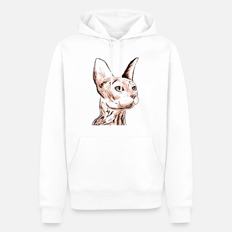 SMALL SPHINX - Männer Premium Bio Hoodie - Weiß