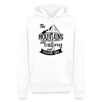 the mountains are calling and must go - Men’s Premium Organic Hoodie - white - Front - Nico (187cm)