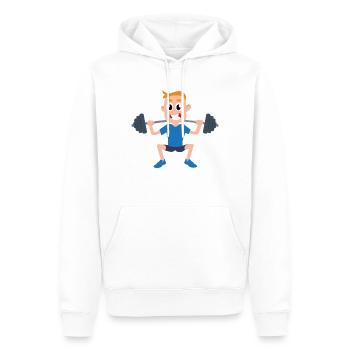 Haltérophile Fitness Boy Gain Comic Idée Cadeau - Sweat à capuche Premium bio Homme - blanc - Devant - Nico (187cm)
