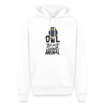 Hibou parfait est mon animal T-shirt drôle d'animal - Sweat à capuche Premium bio Homme - blanc - Devant - Nico (187cm)