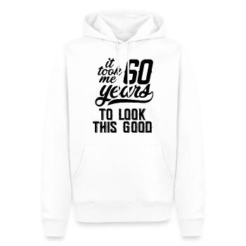 60 ans - Sweat à capuche Premium bio Homme - blanc - Devant - Nico (187cm)